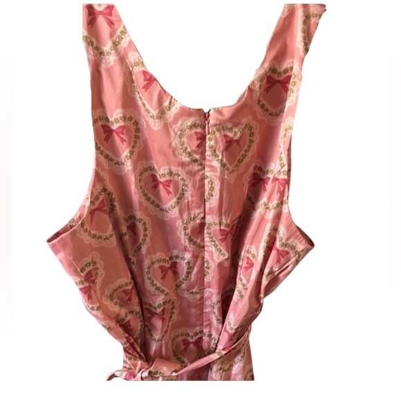 Urban Outfitters Kimchi Blu Pink Heart Bow Pattern Dress $69 - Picture 2 of 8